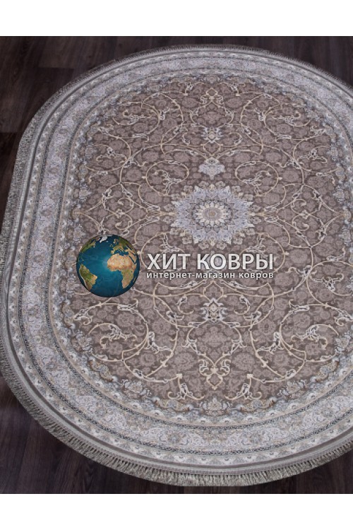 Иранский ковер Shahname 1200 254 Серый овал